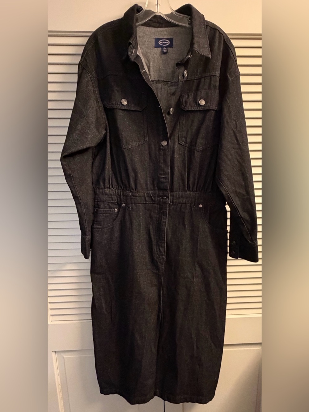 Scoop Women's Midi Denim Shirt Dress XL